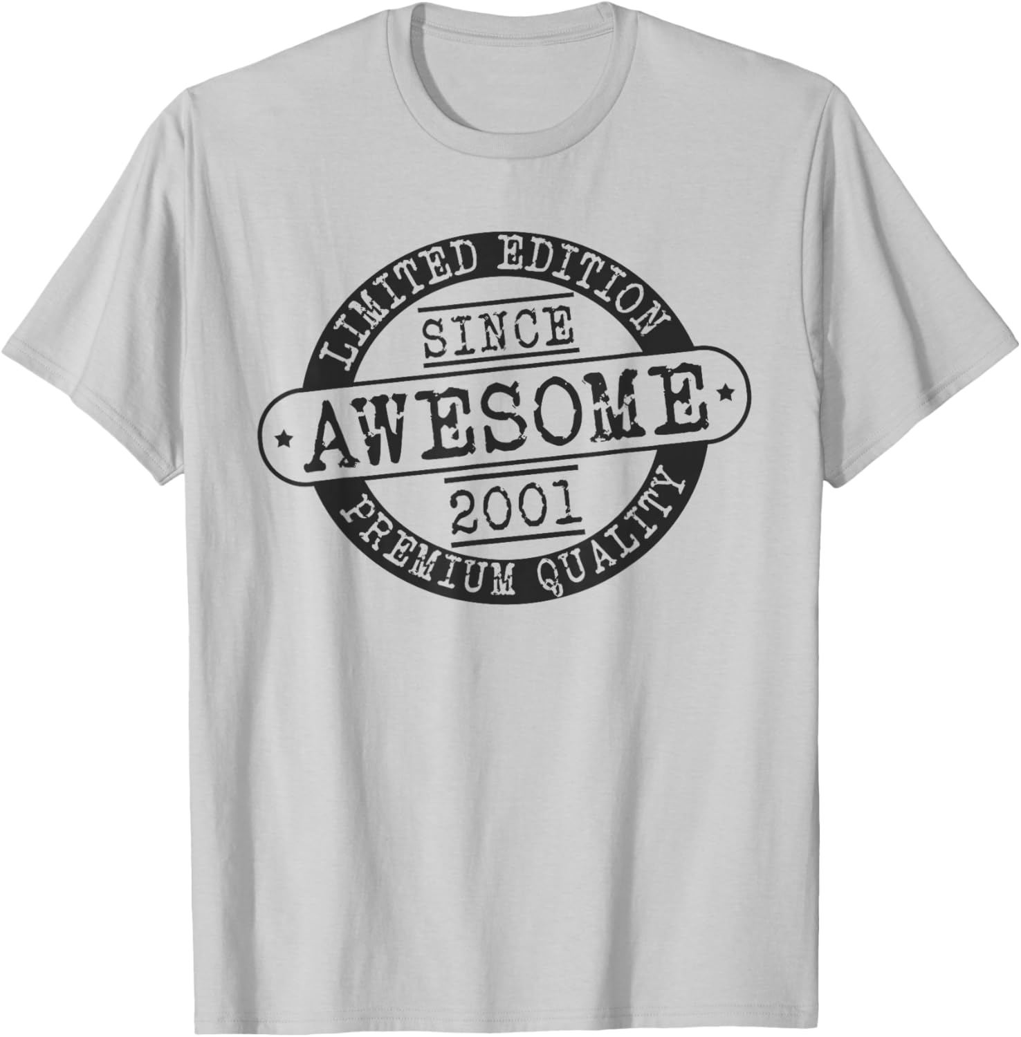 Born in 2001, Basic Rustic Style Awesome Since 2001 Birthday T-Shirt - T-Shirt | Ash