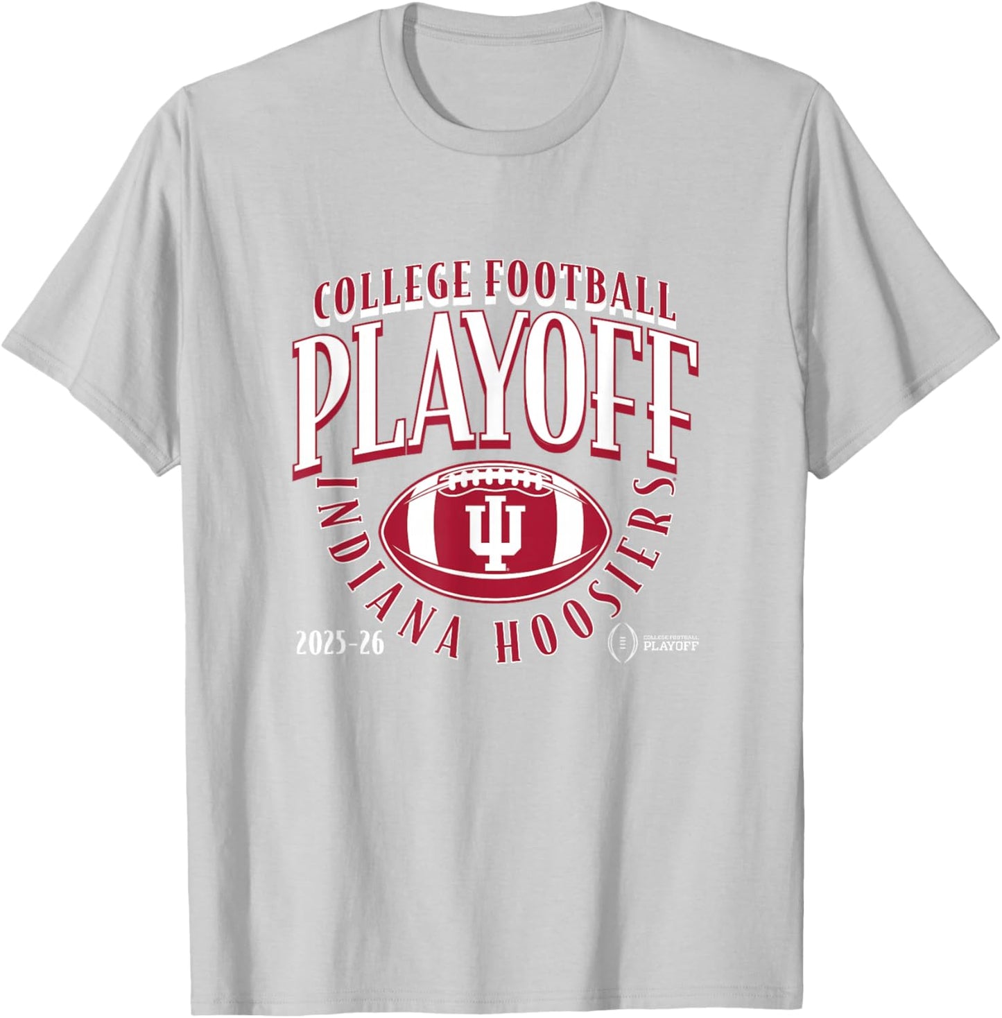 Indiana Hoosiers CollegeFootball Playoff Football Curve 2025 T-Shirt - T-Shirt | Ash