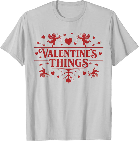 Valentine’s Things Retro Valentine Day Matching Outfit T-Shirt - T-Shirt | Ash