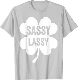 Sassy Lassy Funny & Cute Saint Patrick's Day 2026 T-Shirt - T-Shirt | Ash