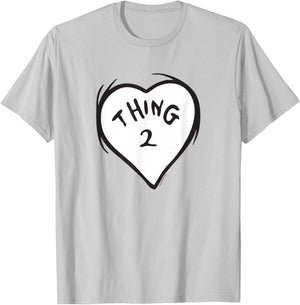 The Cat in The Hat Heart Thing Two Officially Licensed T-Shirt - T-Shirt | Ash