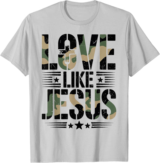 Toddler Love Like Jesus Camo Christian Camouflage Religious T-Shirt - T-Shirt | Ash