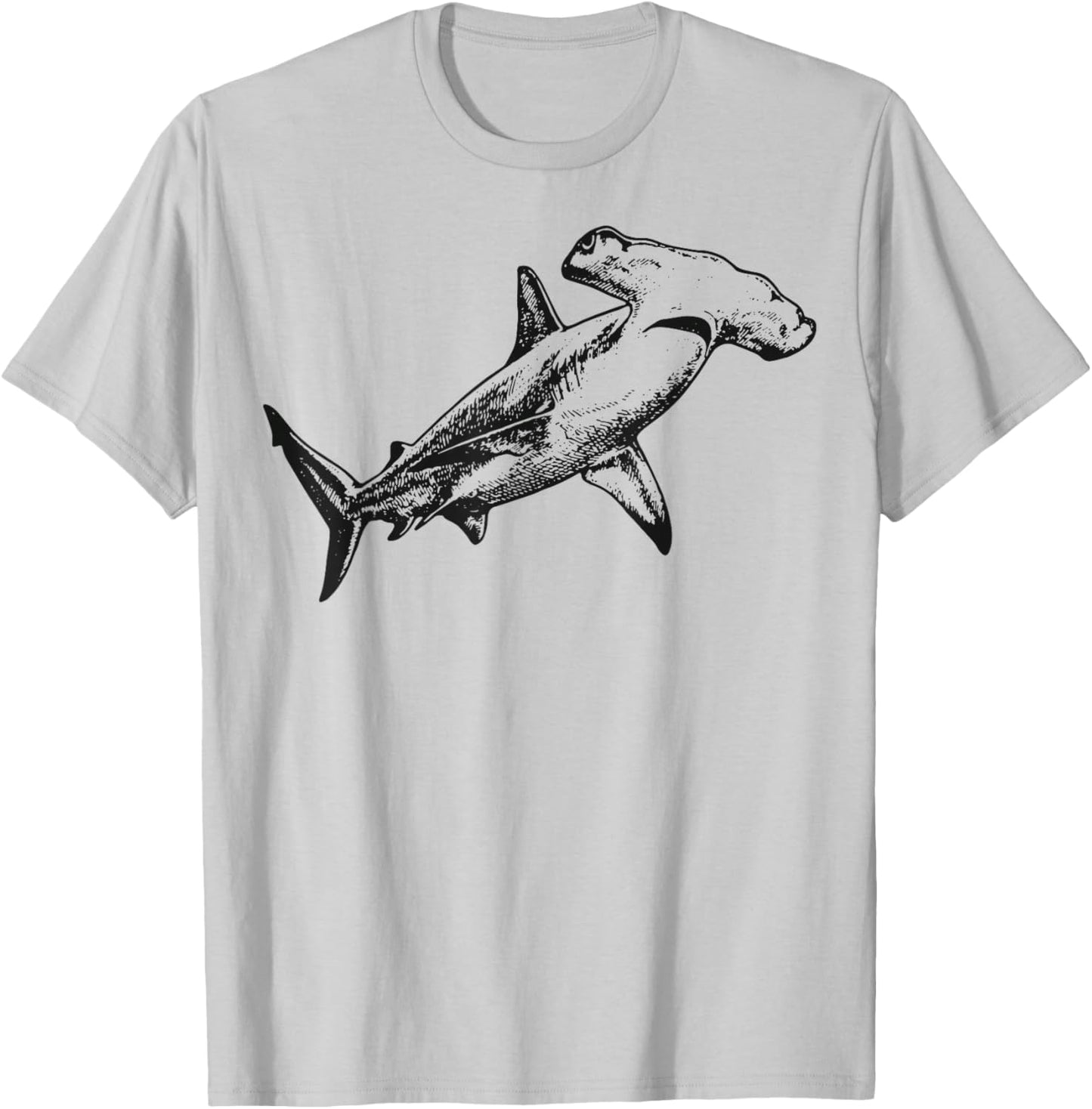 Hammerhead Shark Illustration Ocean T-Shirt - T-Shirt | Ash