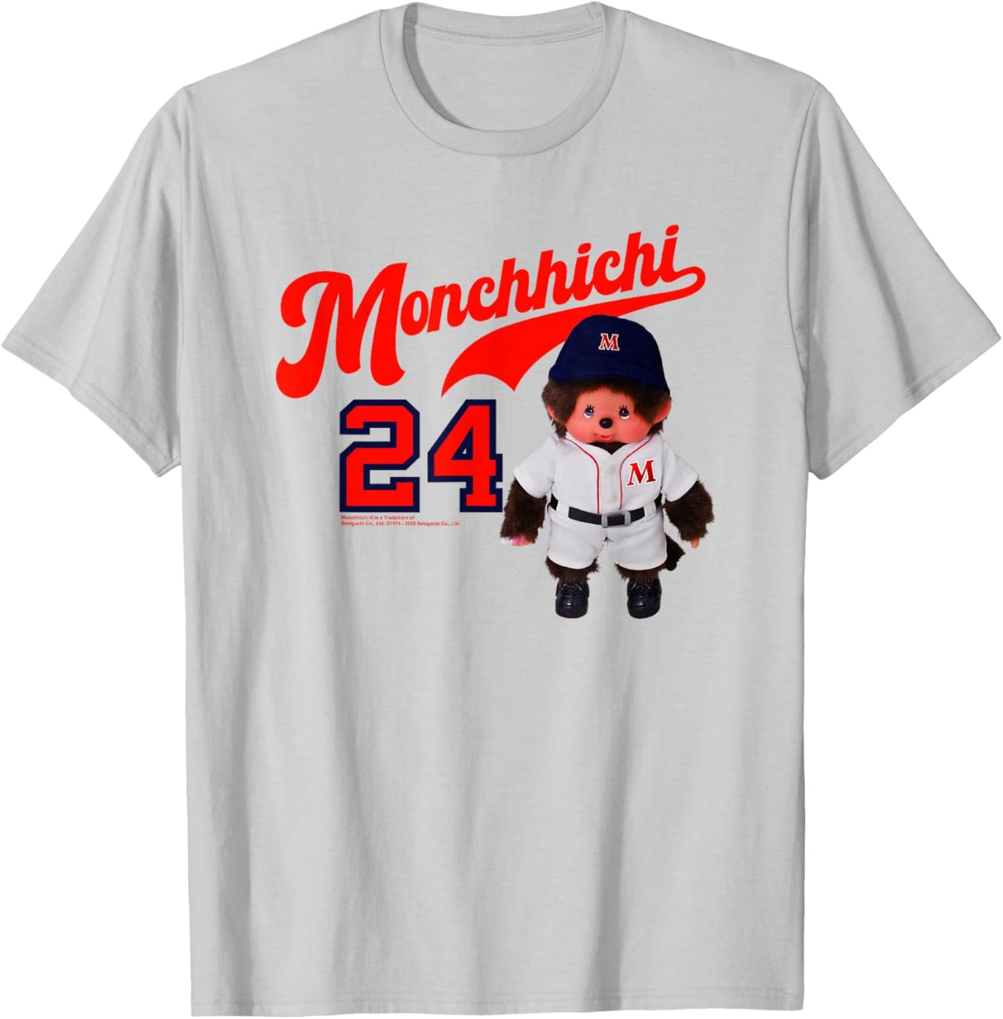 Monchhichi Little Baseball Player #24 Vintage Photo T-Shirt - T-Shirt | Ash