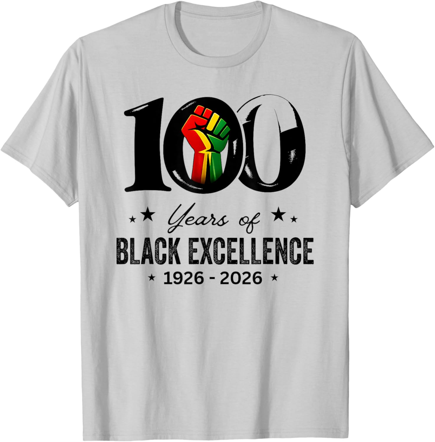 Black History Month 100 Years of Black History Centennial T-Shirt - T-Shirt | Ash