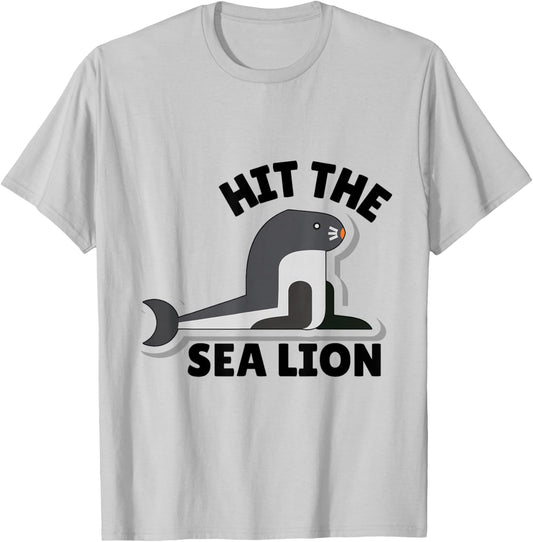 Hit The Sea Lion Funny Sealion Dance Trend T-Shirt - T-Shirt | Ash