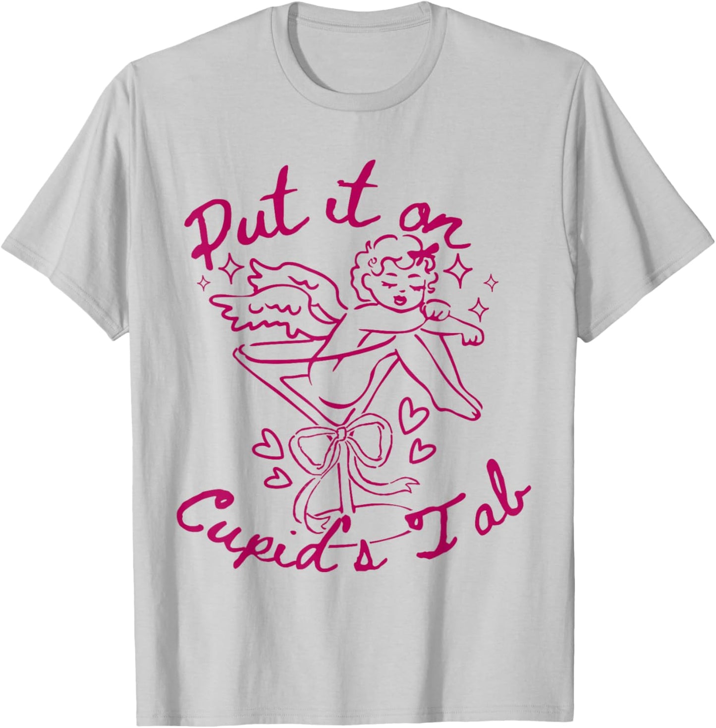 Put it on Cupid's Tab Cute Valentine's Day Martini Cocktail T-Shirt - T-Shirt | Ash