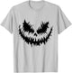 Boys Jack-O-Lantern Scary Carved Pumpkin Face Halloween T-Shirt - T-Shirt | Ash