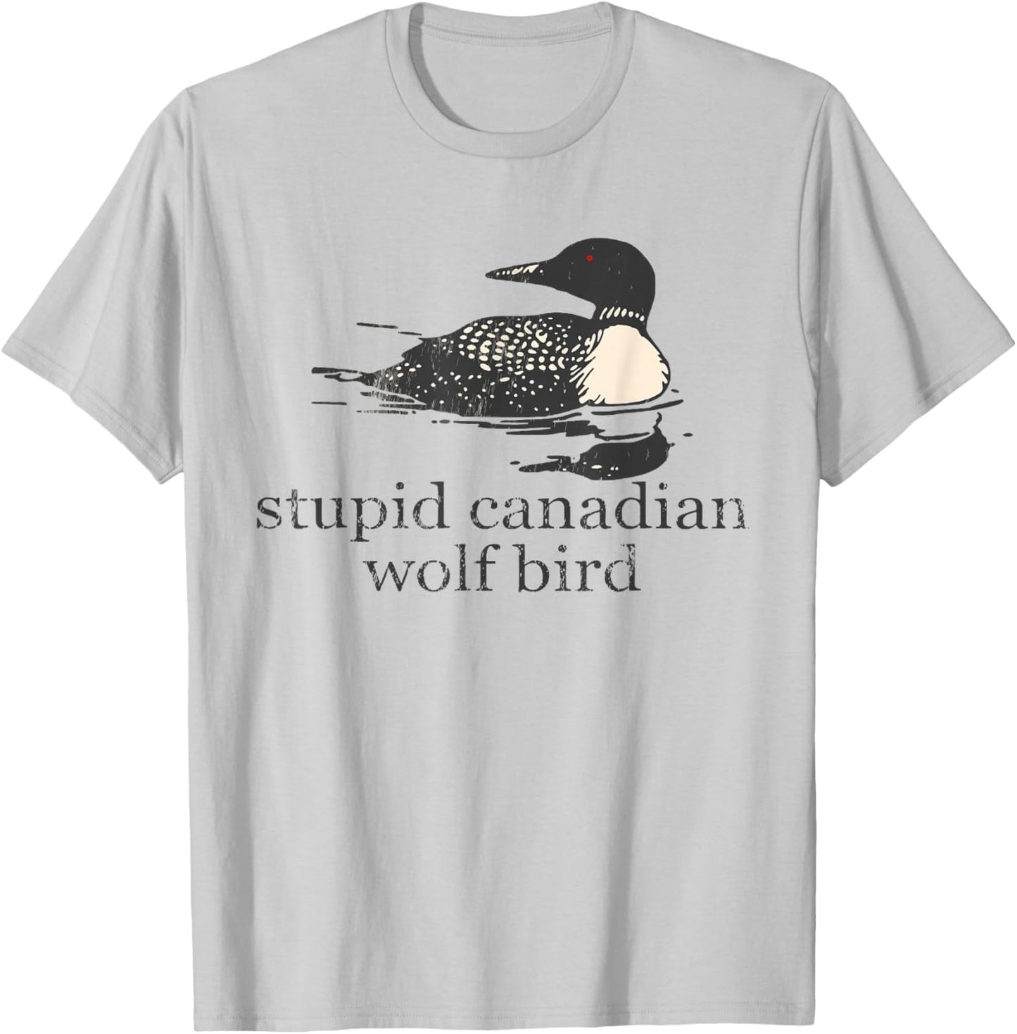 Hockey Romance LGBT Hockey Fan Stupid Canadian Wolf Bird T-Shirt - T-Shirt | Ash