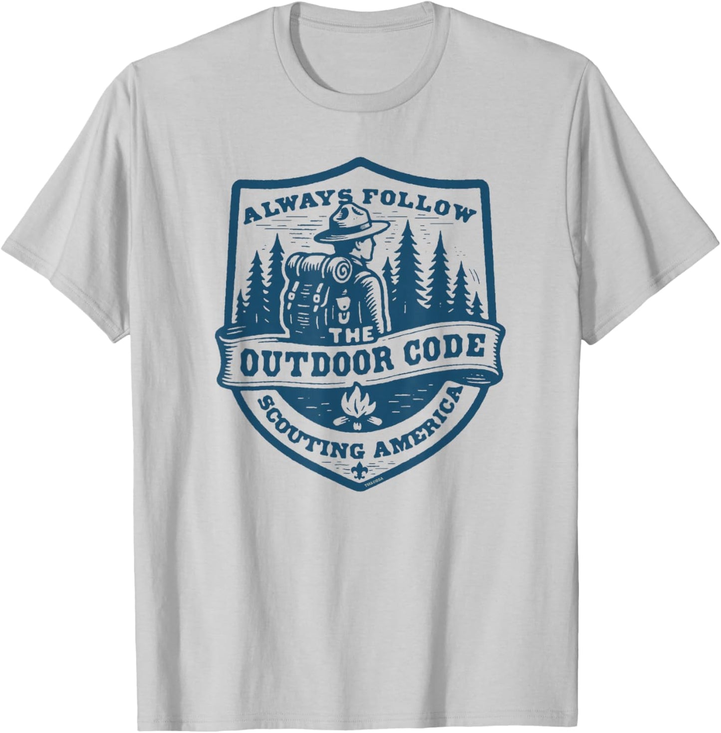Always Follow The Outdoor Code Retro Scouting Sustainability T-Shirt - T-Shirt | Ash