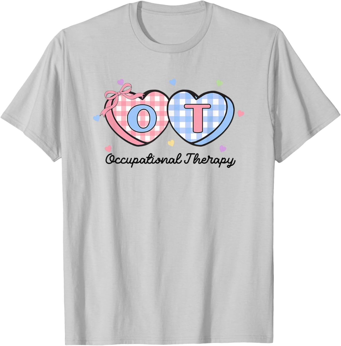 OT Valentine's Day Occupational Therapy Pink Coquette Bow T-Shirt - T-Shirt | Ash