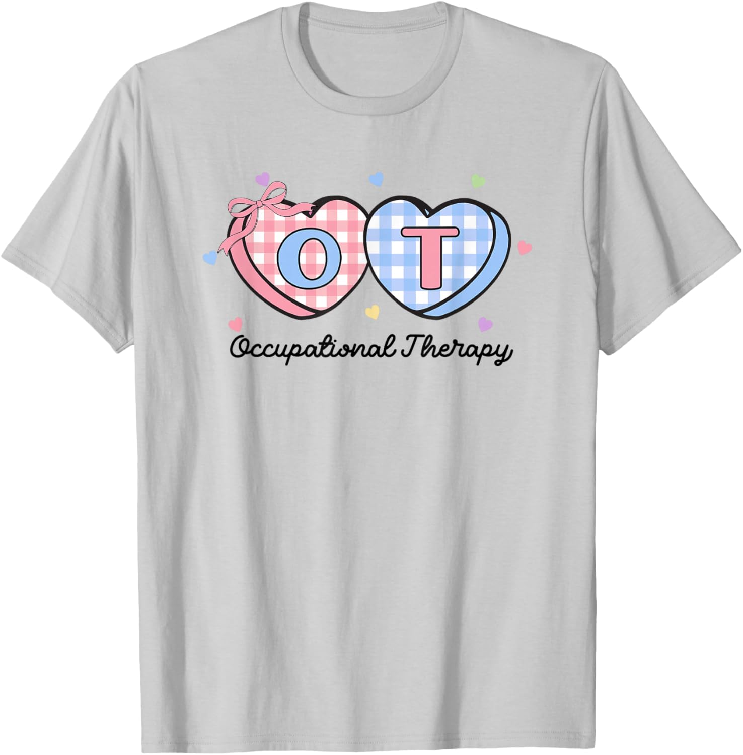 OT Valentine's Day Occupational Therapy Pink Coquette Bow T-Shirt - T-Shirt | Ash