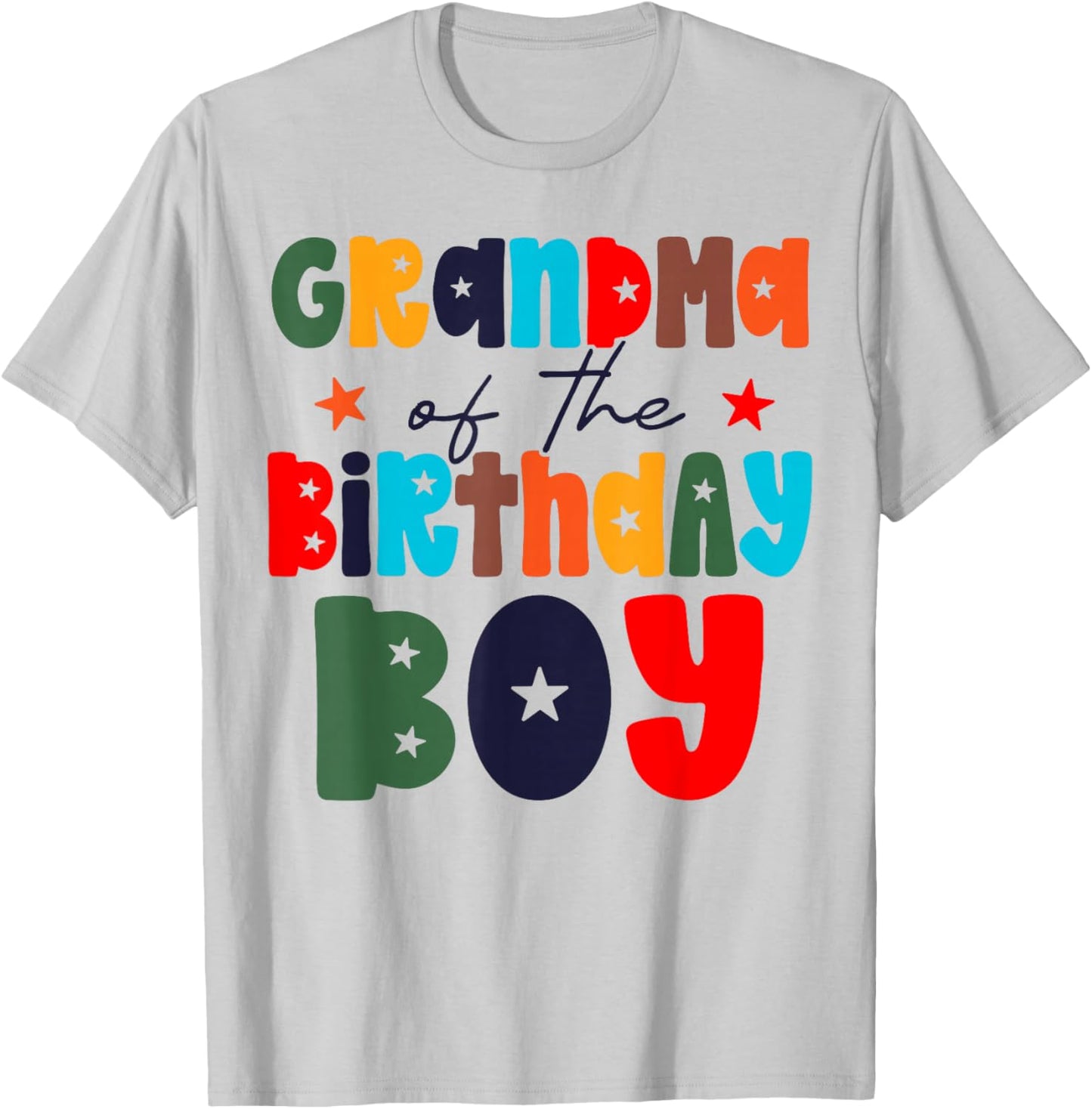 Grandma of The Birthday Boy Matching Family Birthday Party T-Shirt - T-Shirt | Ash