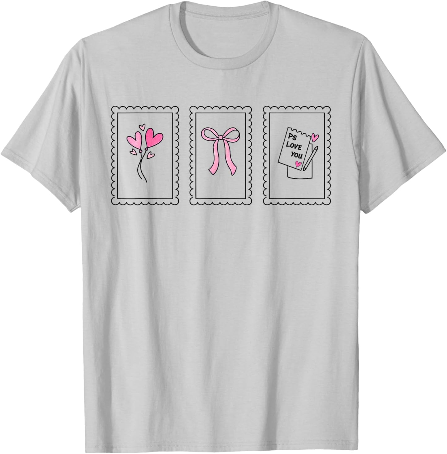 I Love You Day Valentine's Day Purple Heart Women Men Kid T-Shirt - T-Shirt | Ash