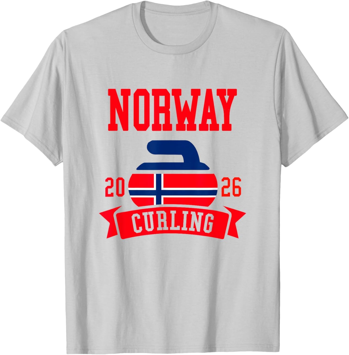 Norway Curling 2026 Norwegian Sports Lover Winter Athletic T-Shirt - T-Shirt | Ash