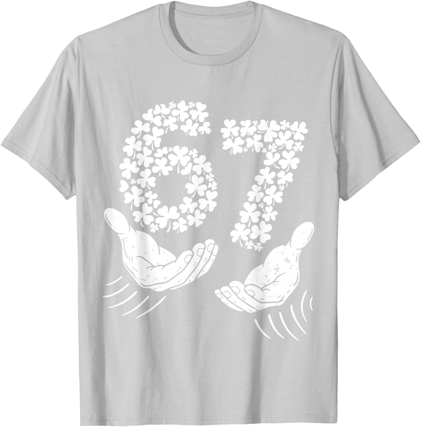 Six Seven Meme 67 St Patricks Day Shamrock Men Women Kids T-Shirt - T-Shirt | Ash
