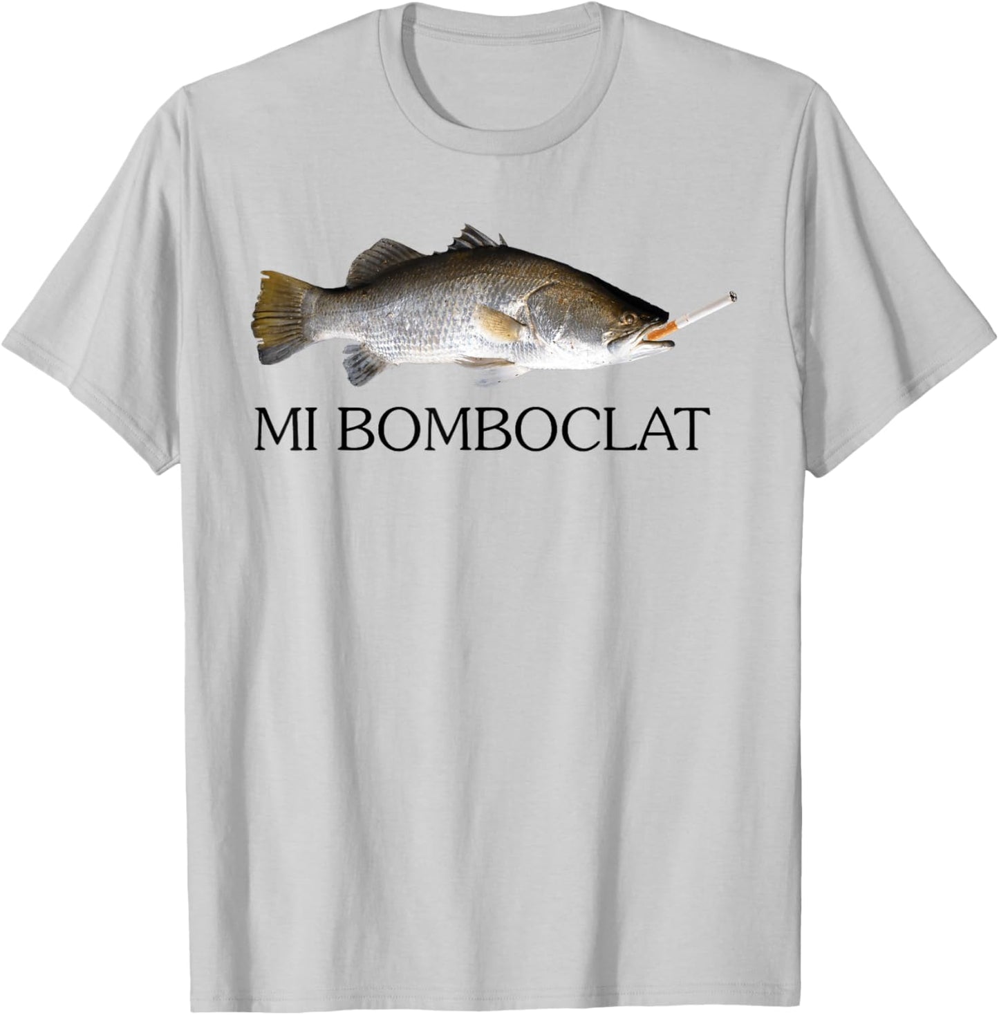 Mi Bomboclat Fish Smoking Meme Vintage Style Silly Fish Gag T-Shirt - T-Shirt | Ash
