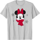 Disney Minnie Mouse Winter Season Minnie Face with Scarf T-Shirt - T-Shirt | Ash