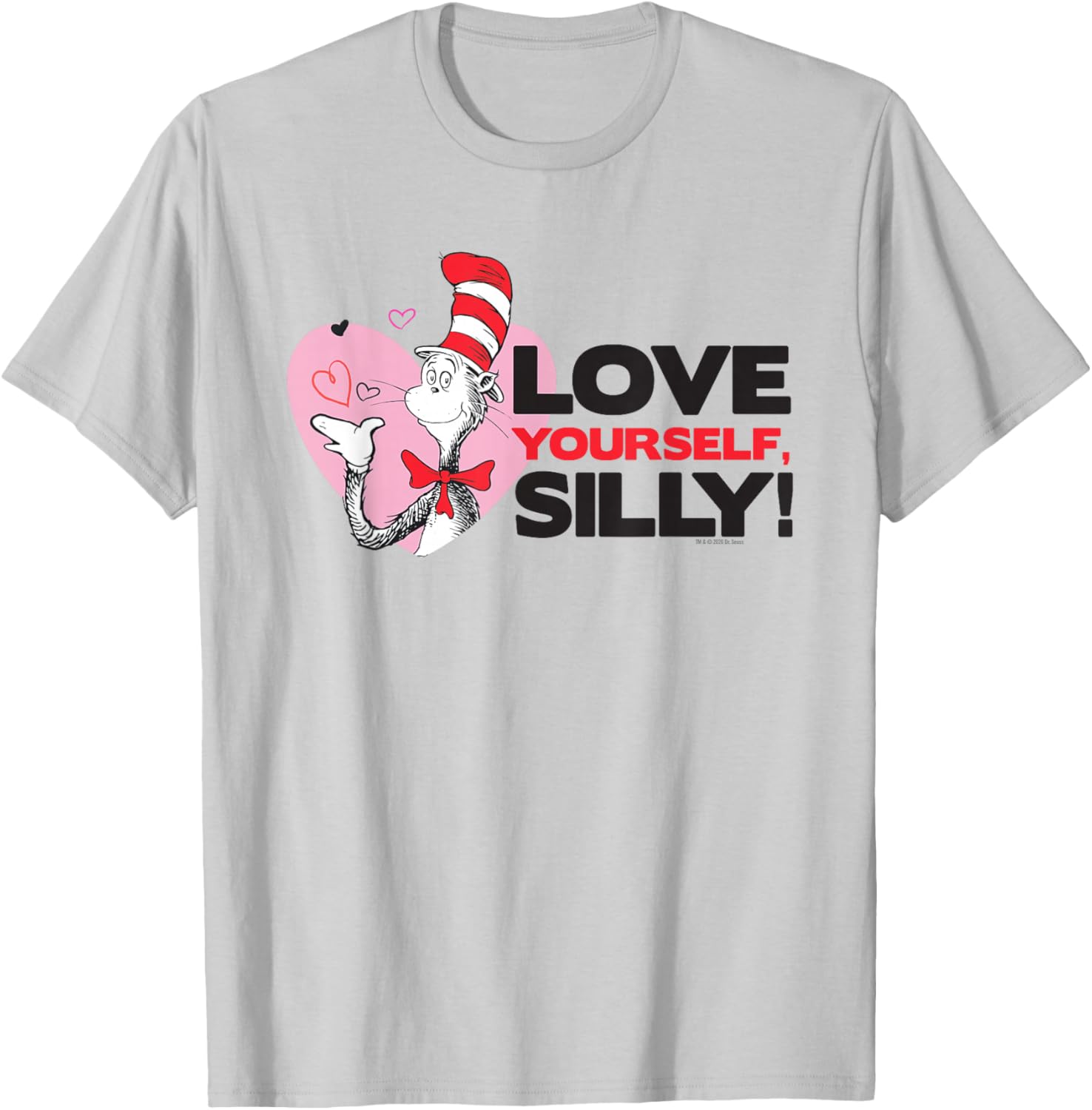 Dr. Seuss Cat in The Hat Love Yourself Officially Licensed T-Shirt - T-Shirt | Ash