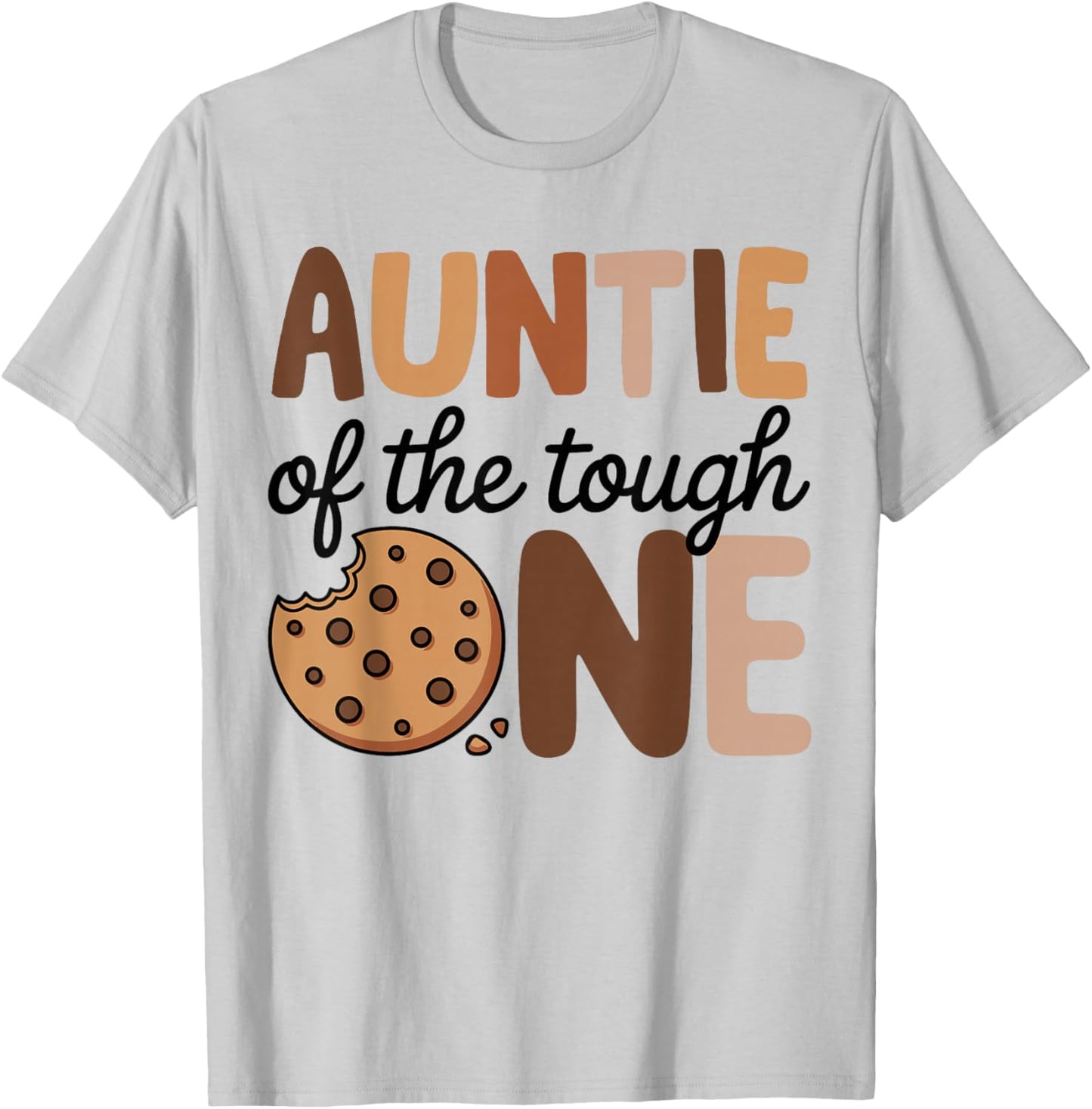 Auntie of The Tough one Cookies Milk 1st Birthday Matching T-Shirt - T-Shirt | Ash