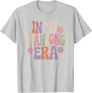 Fun Colorful Retro 70s Flowers in My Mahjong Era T-Shirt - T-Shirt | Ash