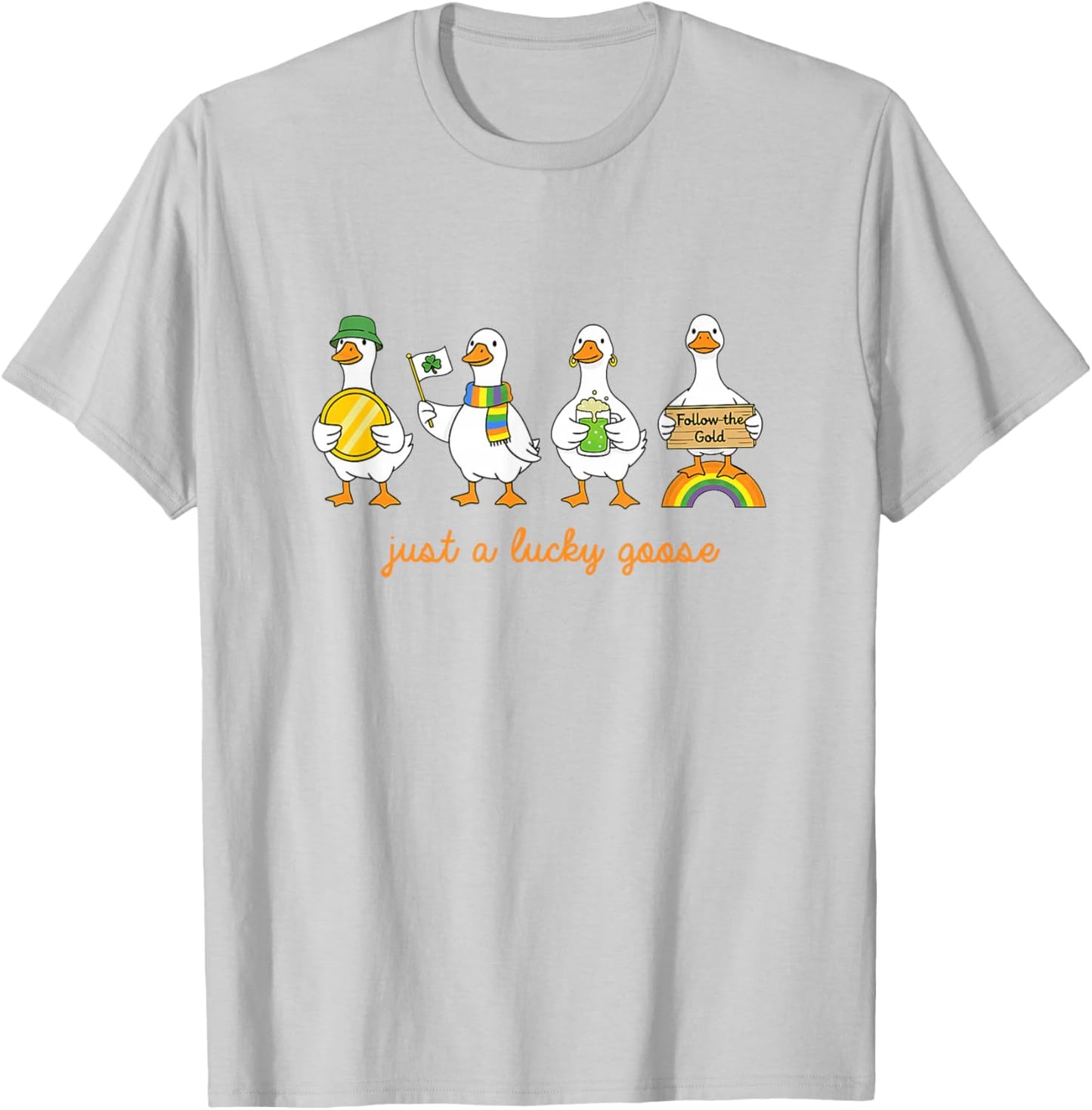 Lucky Geese Golden Coin St. Patrick’s Day Shenanigans T-Shirt - T-Shirt | Ash