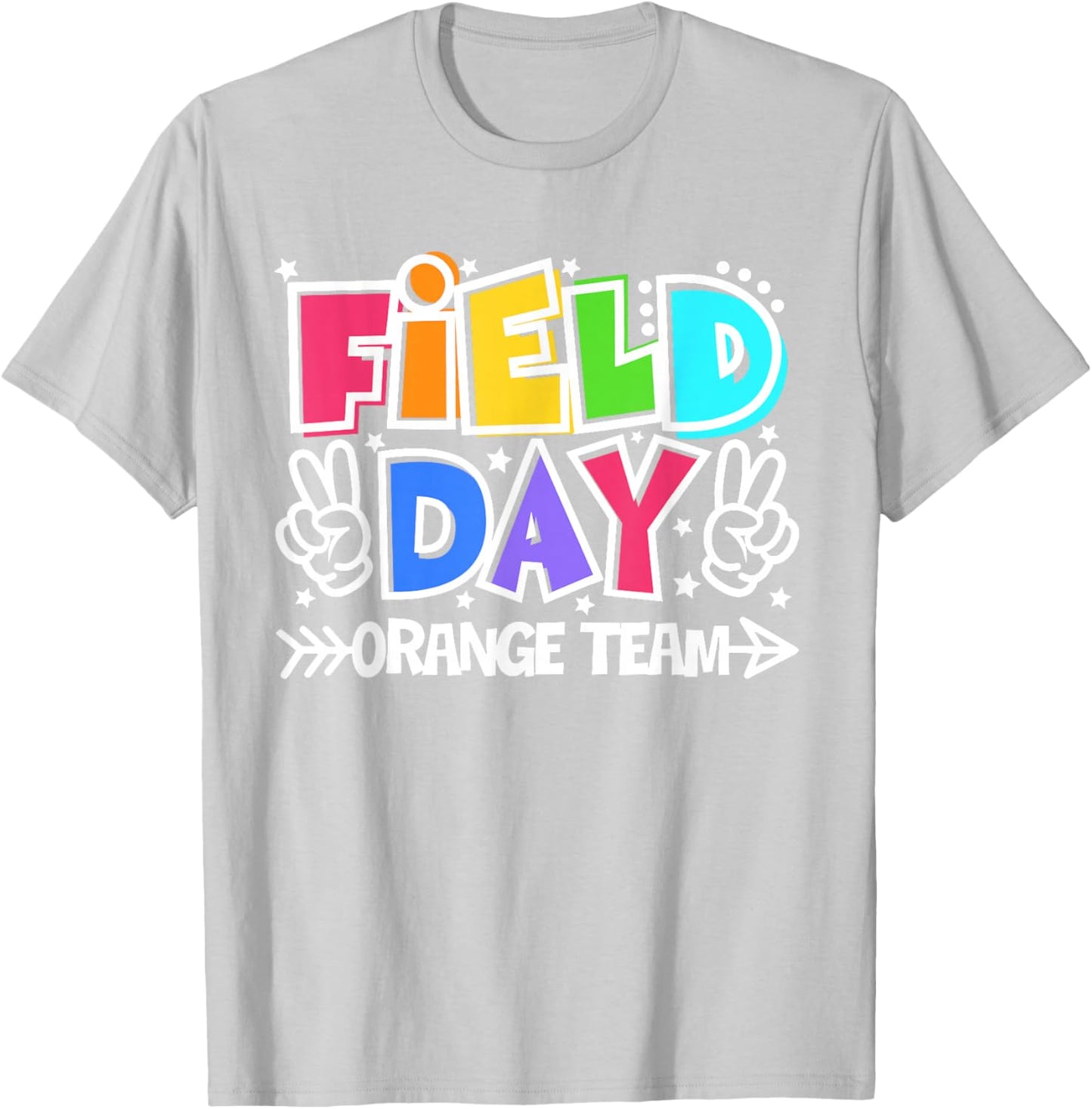 Orange Team Just Here for Field Day Fun Day 2026 Teacher Kid T-Shirt - T-Shirt | Ash