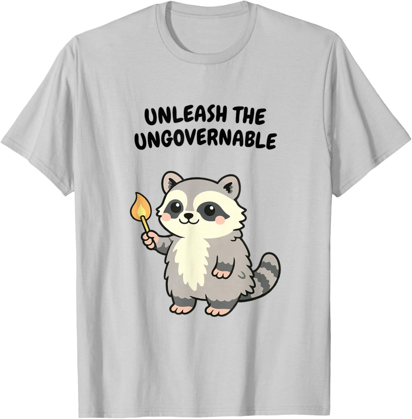 Funny Raccoon Meme Kawaii Sarcastic Humor Women Girls T-Shirt - T-Shirt | Ash