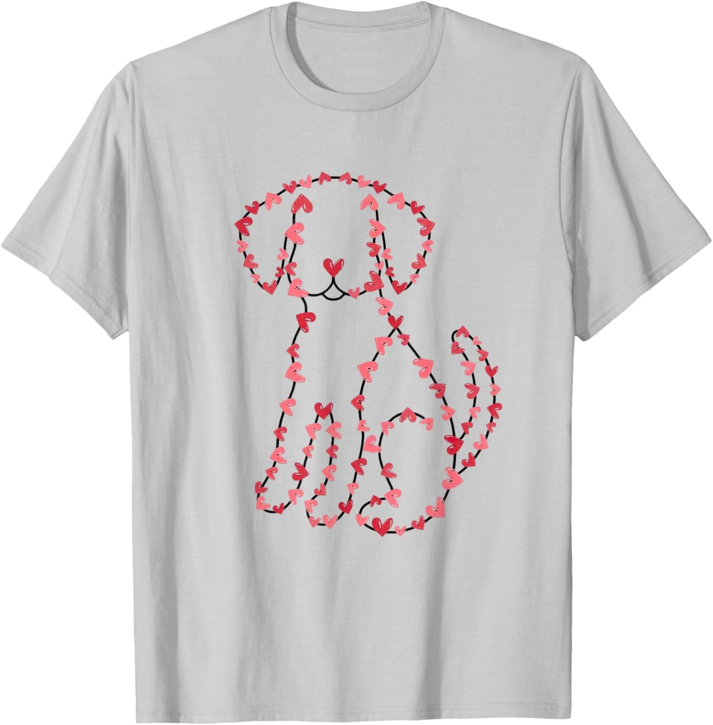 Dog Valentines Day Heart Love Puppy Dog Lover Women Girls T-Shirt - T-Shirt | Ash