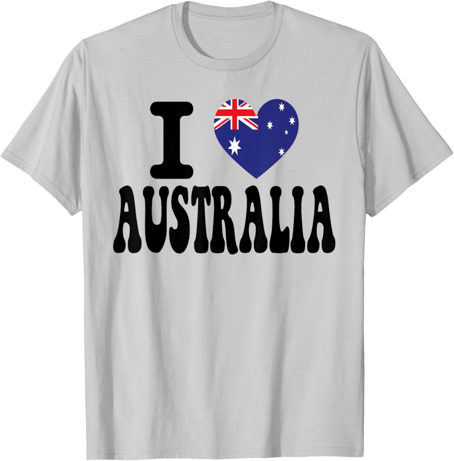 I Love Australia Heart Flag Retro Travel Souvenir T-Shirt - T-Shirt | Ash
