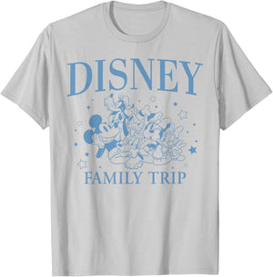 Disney Mickey and Friends Disney Family Trip Retro Drawing T-Shirt - T-Shirt | Ash