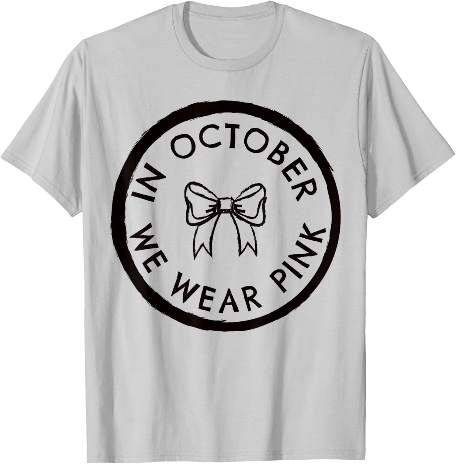 Coquette Bow in October We Wear Pink Out T-Shirt - T-Shirt | Ash