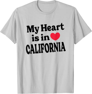 My Heart is in California T-Shirt - T-Shirt | Ash