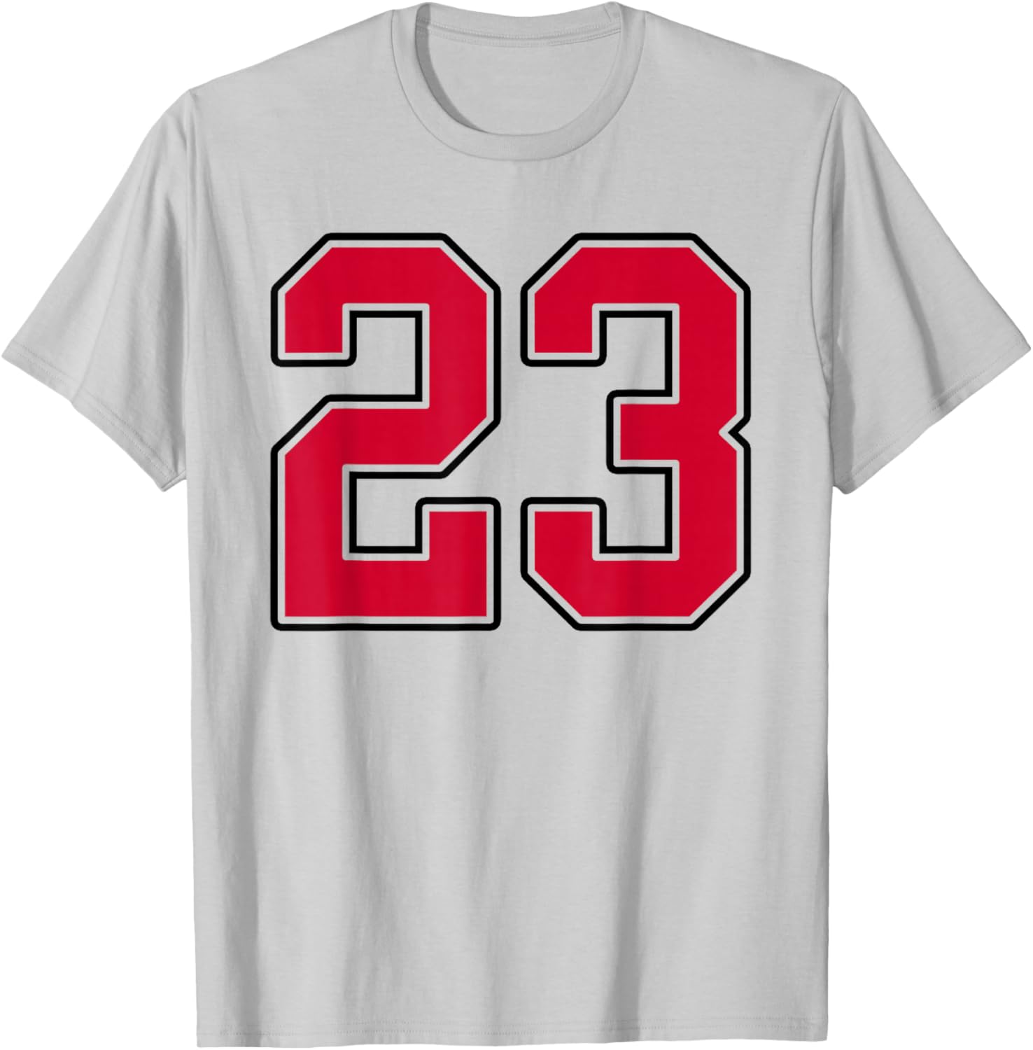 Red and Black Number 23 Jersey Player Uniform #23 T-Shirt - T-Shirt | Ash