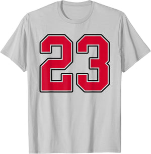 Red and Black Number 23 Jersey Player Uniform #23 T-Shirt - T-Shirt | Ash