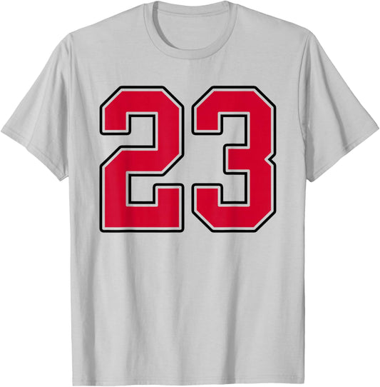 Red and Black Number 23 Jersey Player Uniform #23 T-Shirt - T-Shirt | Ash