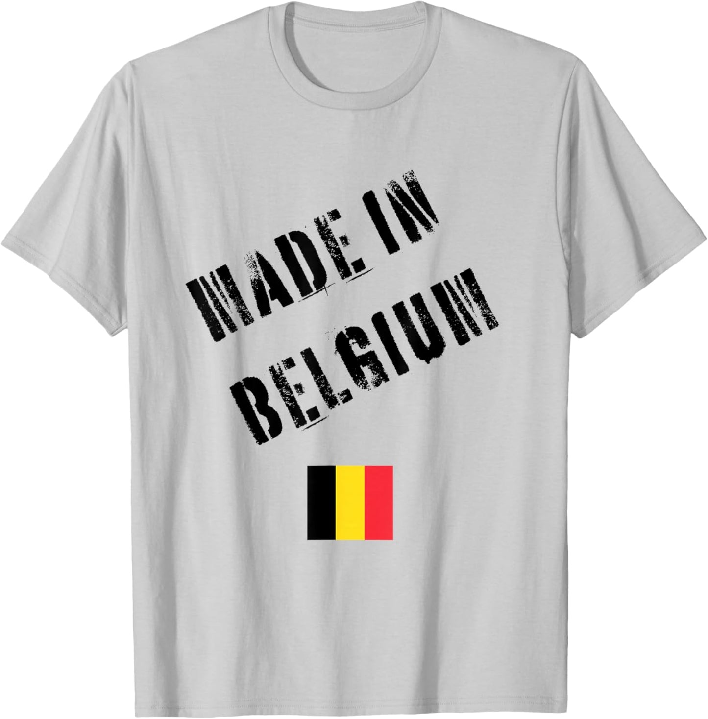 Made in Belgium with Flag Funny T-Shirt - T-Shirt | Ash