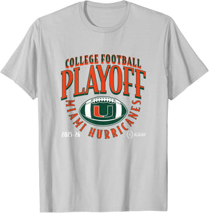 Miami Hurricanes College Football Playoff Curve 2025 T-Shirt - T-Shirt | Ash