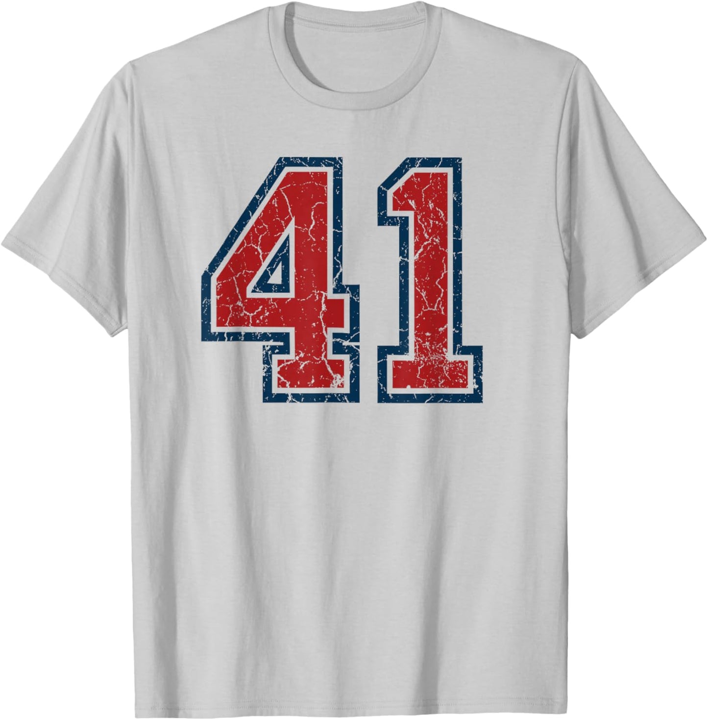 Red and Blue Sports Number 41 Jersey Uniform Player Fan T-Shirt - T-Shirt | Ash