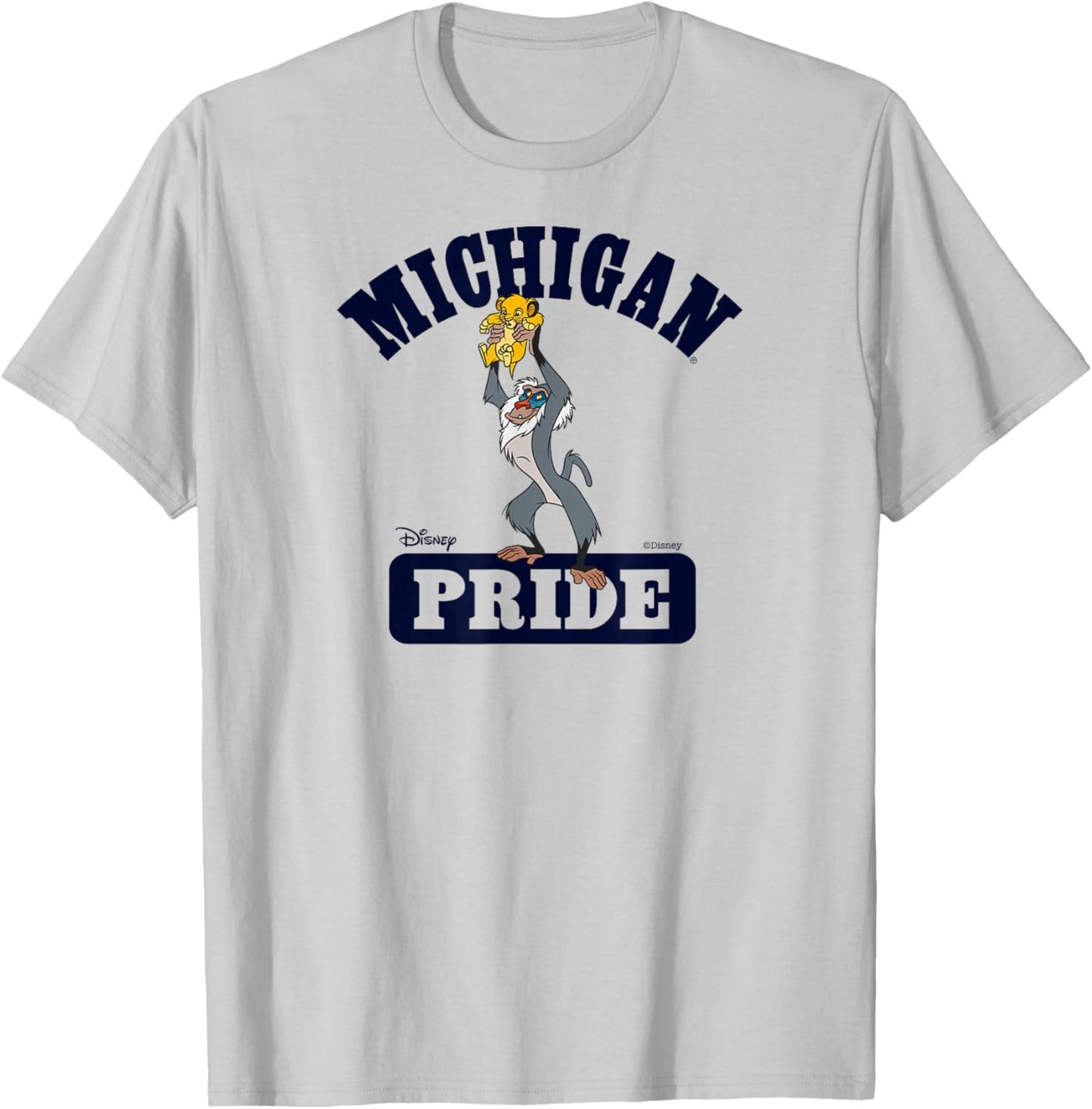 Michigan Wolverines Lion King Pride Gray Officially Licensed T-Shirt - T-Shirt | Ash
