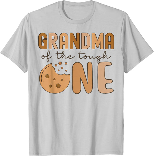 Grandma of The Tough One Cookies and Milk 1st Birthday Party T-Shirt - T-Shirt | Ash