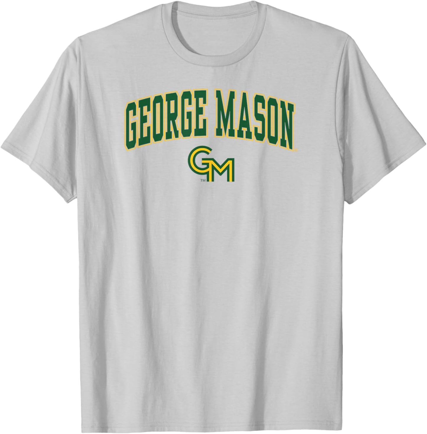George Mason Patriots Arch Over White Officially Licensed T-Shirt - T-Shirt | Ash