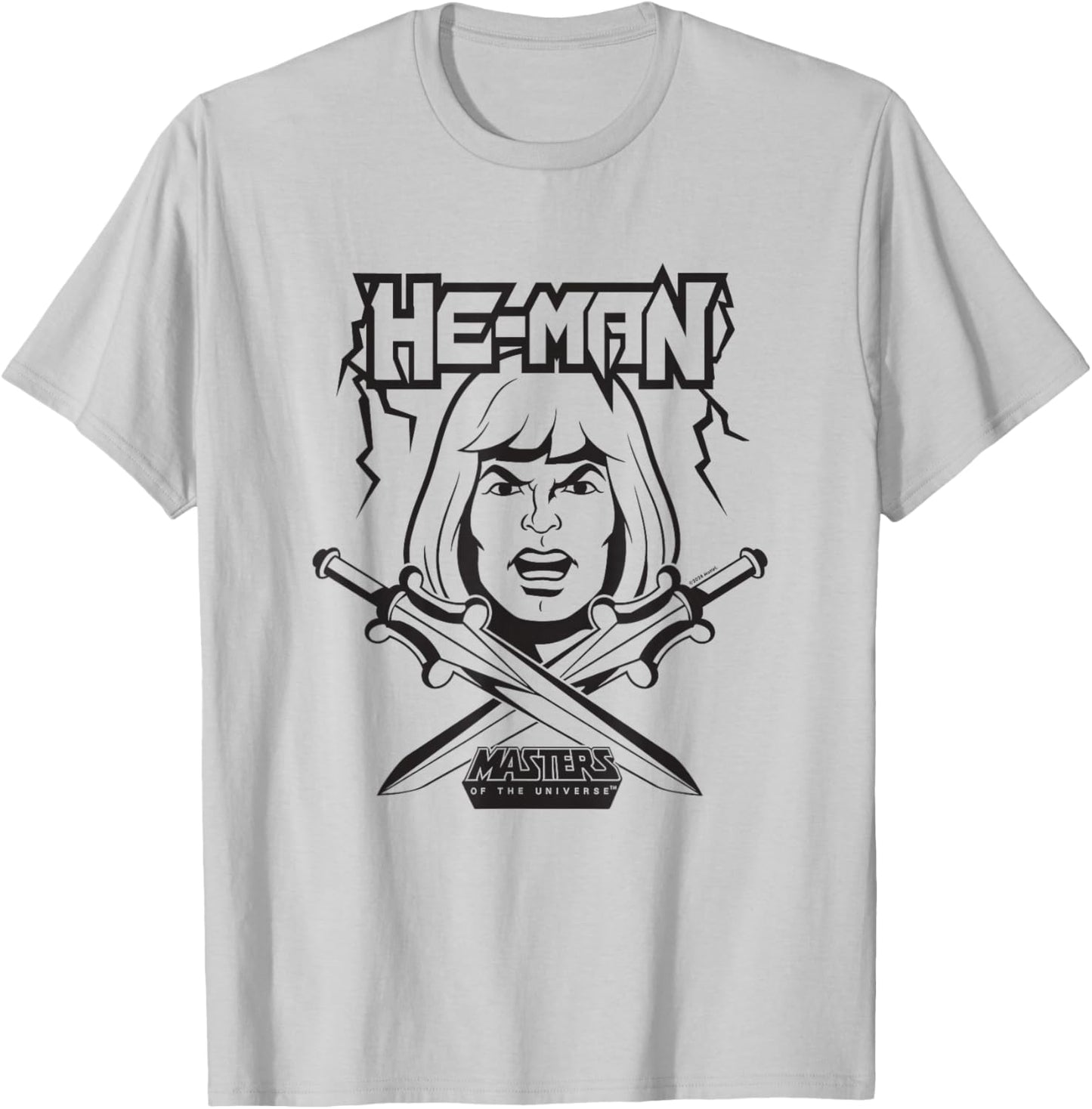 Masters of The Universe He-Man Black and White T-Shirt - T-Shirt | Ash