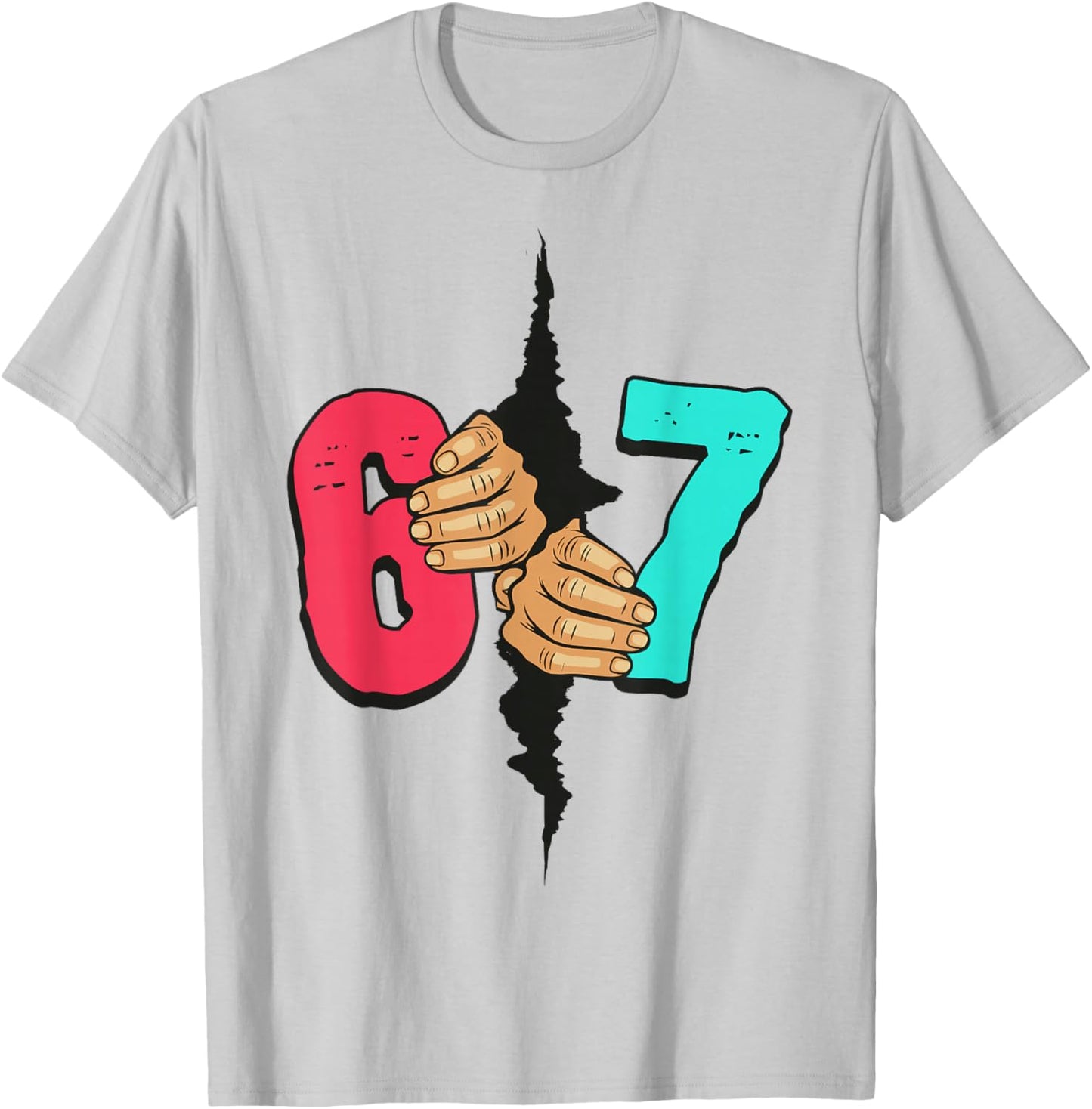 67 Meme Funny Six Seven Gen Alpha Slang Xmas 6 7 Halloween T-Shirt - T-Shirt | Ash