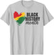 Black History Month Heart African American Men Women Kids T-Shirt - T-Shirt | Ash