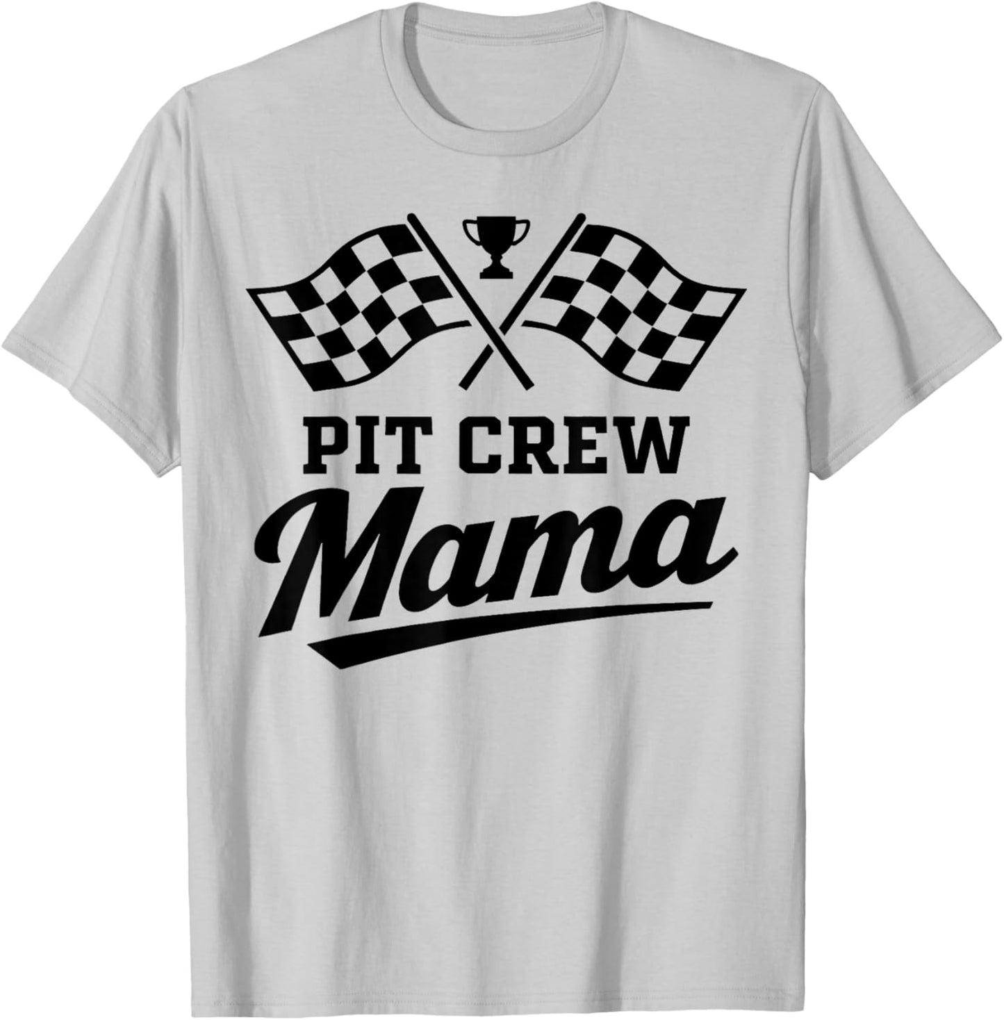 Mama Pit Crew Race Car Birthday Family Matching T-Shirt - T-Shirt | Ash
