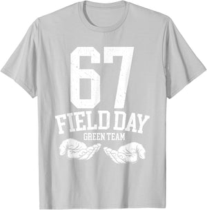 67 Field Day Green Team Six Seven Gen Alpha School T-Shirt - T-Shirt | Ash