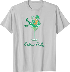 St. Patrick's Day Leprechaun Martini Extra Dirty T-Shirt - T-Shirt | Ash