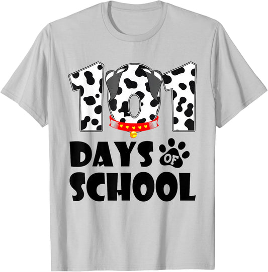Happy 101 Days School Cute Dog 100 Days Smarter Student Kids T-Shirt - T-Shirt | Ash