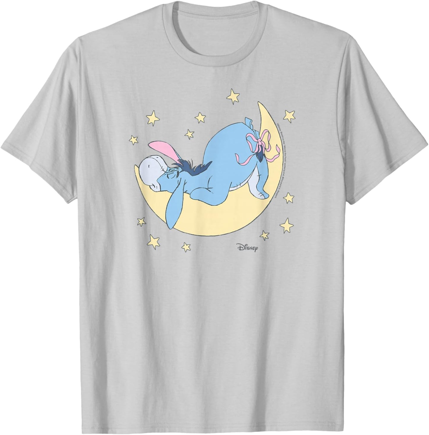 Winnie The Pooh - Eeyore Sleeping on The Moon T-Shirt - T-Shirt | Ash
